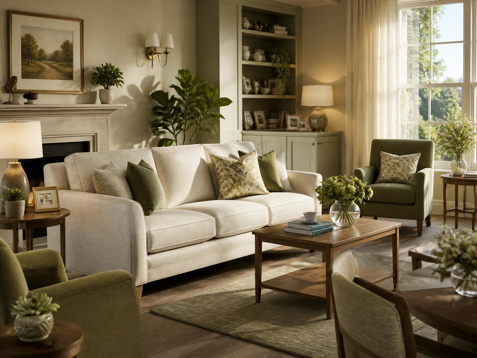 Warm sunlit residential interior representing dignified care at home